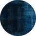 Round Abstract Light Blue Modern Rug, abs4645lblu