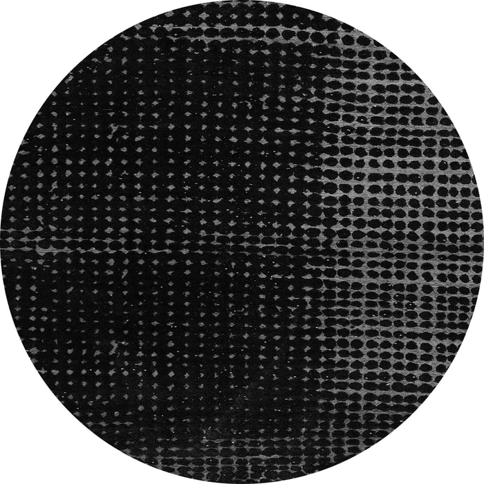 Round Machine Washable Abstract Gray Modern Rug, wshabs4645gry