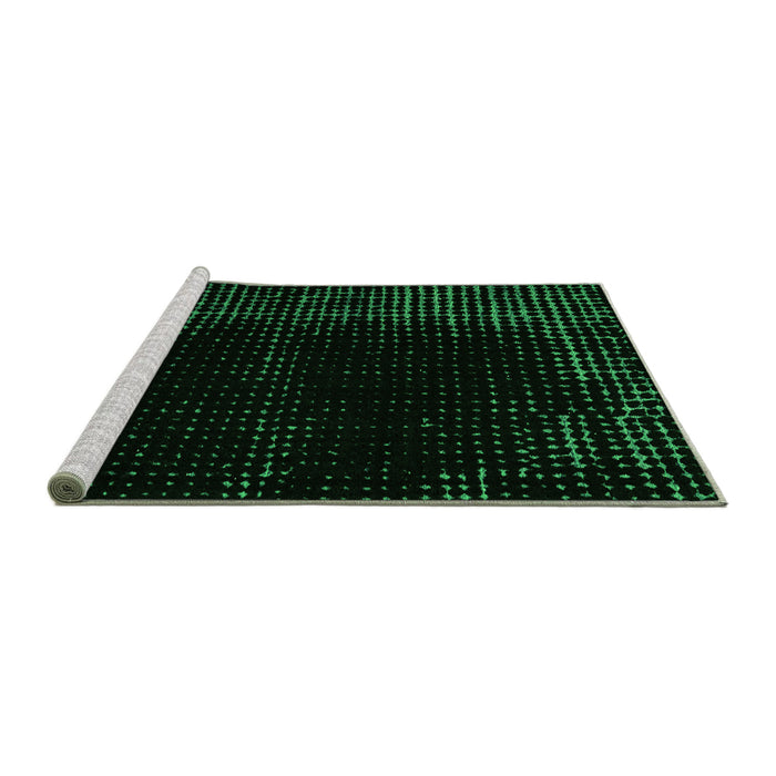 Sideview of Machine Washable Abstract Green Modern Area Rugs, wshabs4646grn