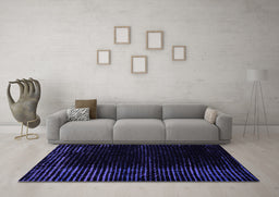 Machine Washable Abstract Purple Modern Area Rugs in a Living Room, wshabs4646pur