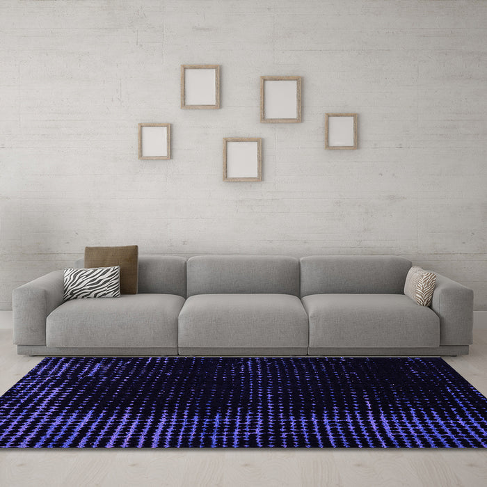 Machine Washable Abstract Purple Modern Area Rugs in a Living Room, wshabs4646pur