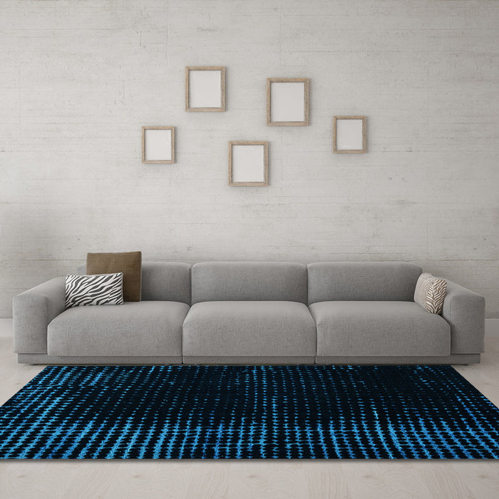 Machine Washable Abstract Light Blue Modern Rug in a Living Room, wshabs4646lblu