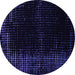 Round Machine Washable Abstract Purple Modern Area Rugs, wshabs4646pur