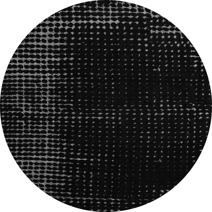 Round Machine Washable Abstract Gray Modern Rug, wshabs4646gry