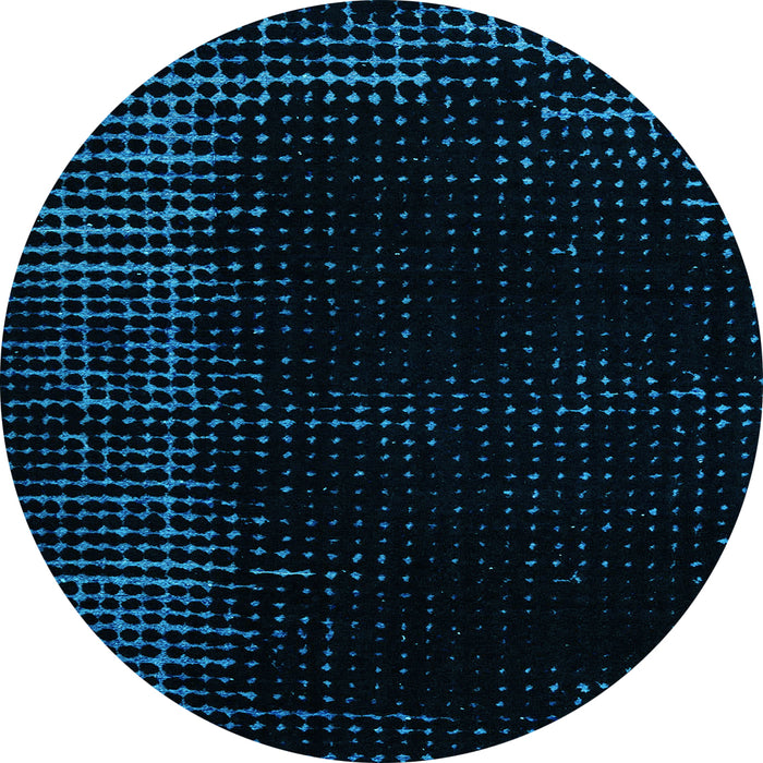 Round Machine Washable Abstract Light Blue Modern Rug, wshabs4646lblu