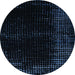 Round Abstract Black Modern Rug, abs4646