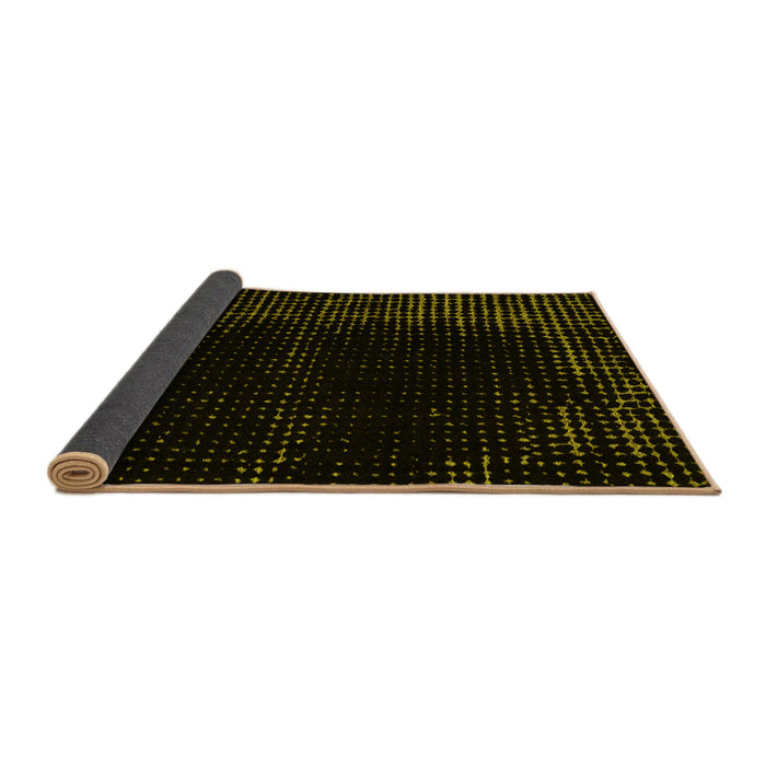Sideview of Abstract Yellow Modern Rug, abs4646yw