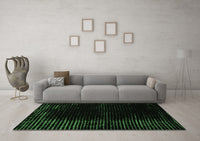 Machine Washable Abstract Emerald Green Modern Rug, wshabs4646emgrn