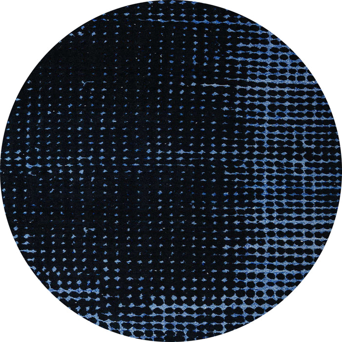 Round Machine Washable Abstract Black Rug, wshabs4646