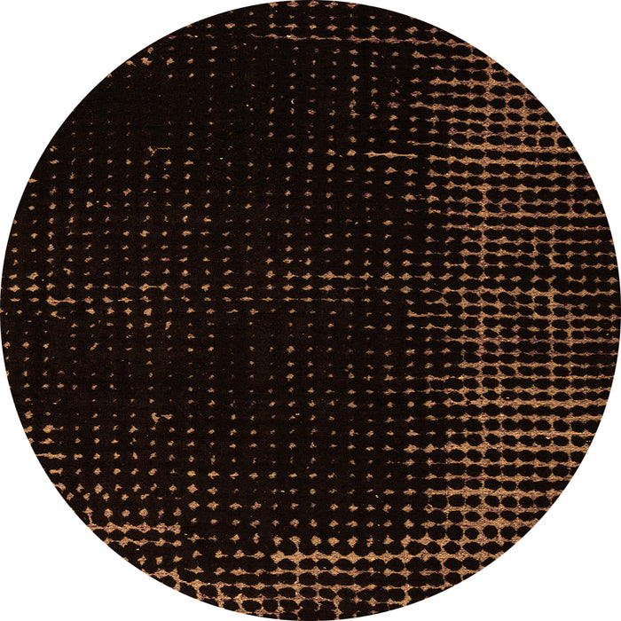 Round Abstract Orange Modern Rug, abs4646org
