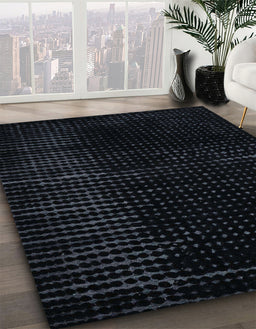 Abstract Dark Slate Gray Green Modern Rug in Family Room, abs4647