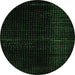 Round Abstract Emerald Green Modern Rug, abs4647emgrn