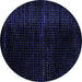 Round Machine Washable Abstract Blue Modern Rug, wshabs4647blu