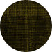 Round Abstract Yellow Modern Rug, abs4647yw