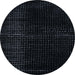 Round Machine Washable Abstract Dark Slate Gray Green Rug, wshabs4647