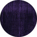 Round Machine Washable Abstract Purple Modern Area Rugs, wshabs4647pur