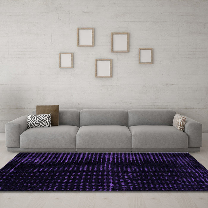 Machine Washable Abstract Purple Modern Area Rugs in a Living Room, wshabs4647pur