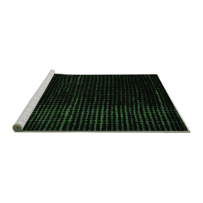 Sideview of Machine Washable Abstract Emerald Green Modern Area Rugs, wshabs4647emgrn