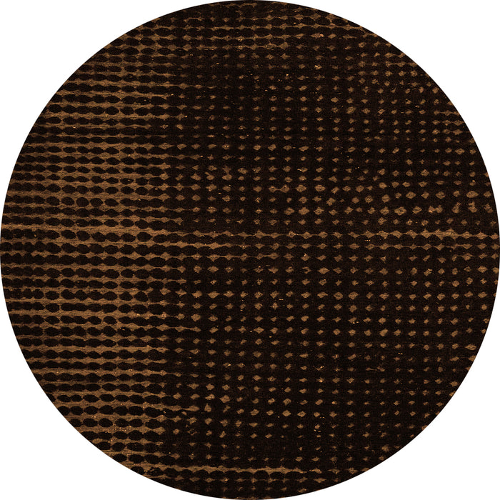 Round Abstract Orange Modern Rug, abs4647org