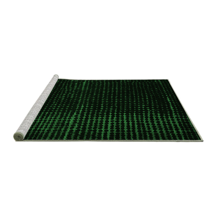 Sideview of Machine Washable Abstract Green Modern Area Rugs, wshabs4647grn