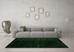 Machine Washable Abstract Green Modern Area Rugs in a Living Room,, wshabs4647grn