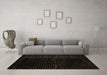 Machine Washable Abstract Brown Modern Rug in a Living Room,, wshabs4647brn