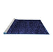 Sideview of Machine Washable Abstract Blue Modern Rug, wshabs4648blu