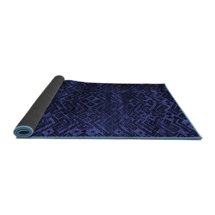 Sideview of Abstract Blue Modern Rug, abs4648blu