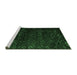 Sideview of Machine Washable Abstract Emerald Green Modern Area Rugs, wshabs4648emgrn