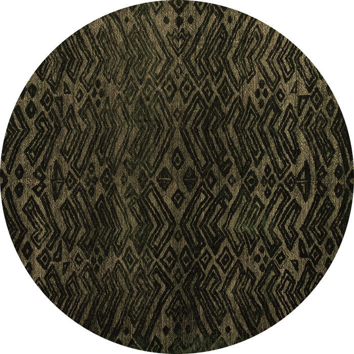 Round Machine Washable Abstract Brown Modern Rug, wshabs4648brn