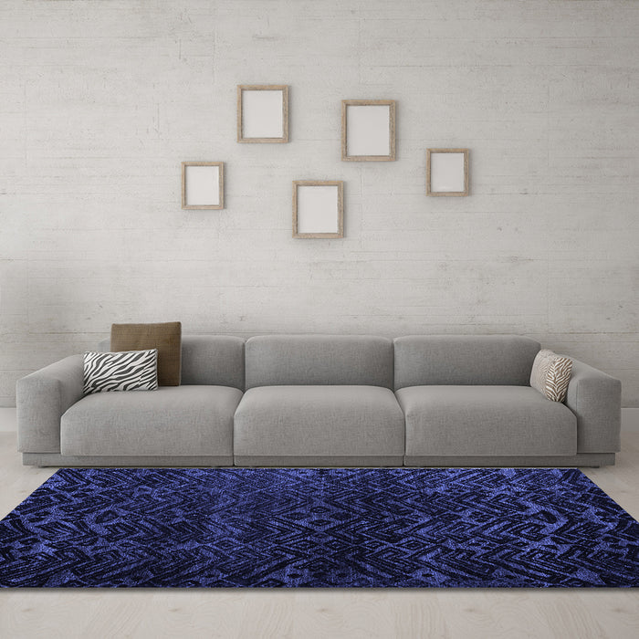 Machine Washable Abstract Blue Modern Rug in a Living Room, wshabs4648blu