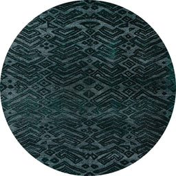 Round Abstract Black Modern Rug, abs4648