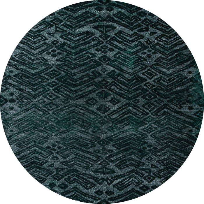 Round Abstract Black Modern Rug, abs4648