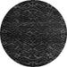 Round Abstract Gray Modern Rug, abs4648gry