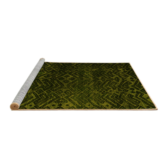 Sideview of Machine Washable Abstract Yellow Modern Rug, wshabs4648yw