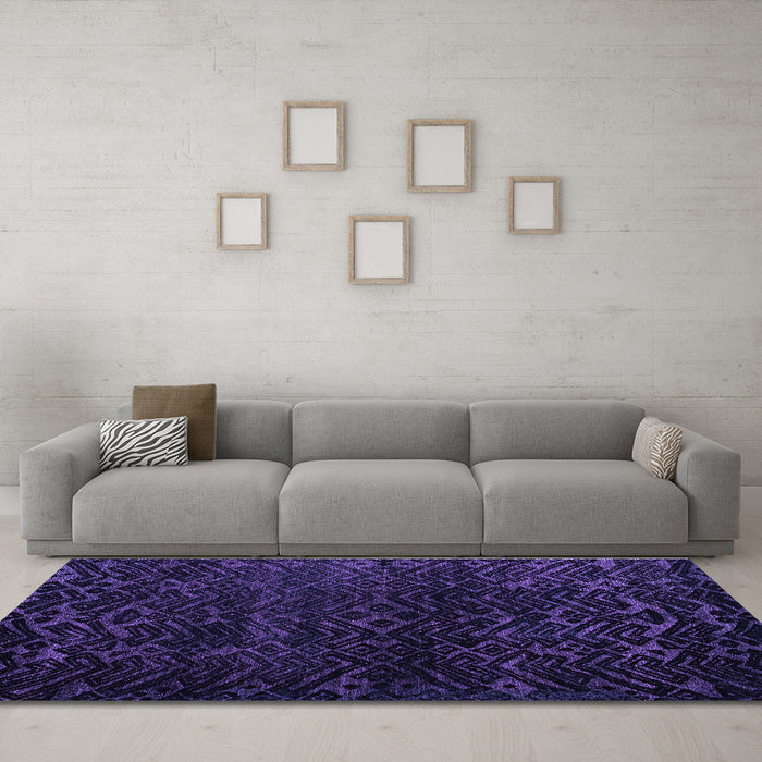 Machine Washable Abstract Purple Modern Area Rugs in a Living Room, wshabs4648pur