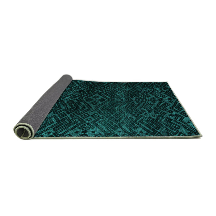 Sideview of Abstract Turquoise Modern Rug, abs4648turq