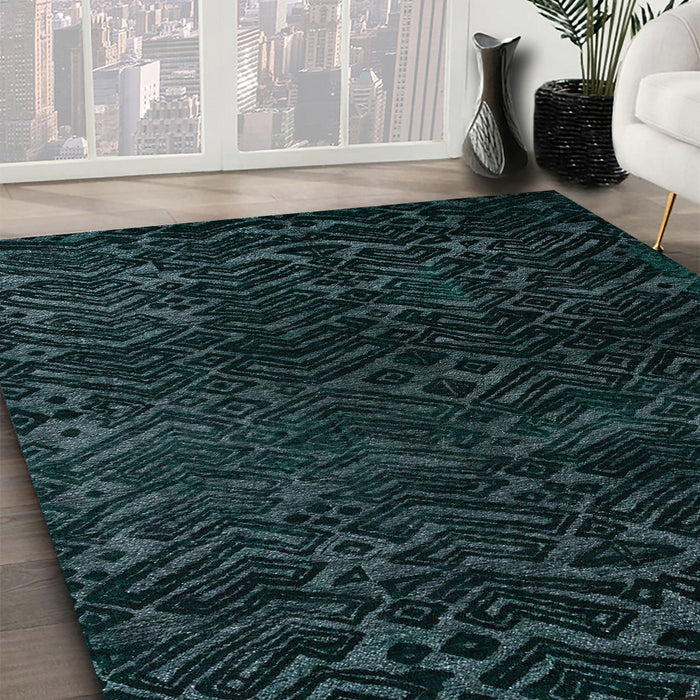 Machine Washable Abstract Black Rug in a Family Room, wshabs4648