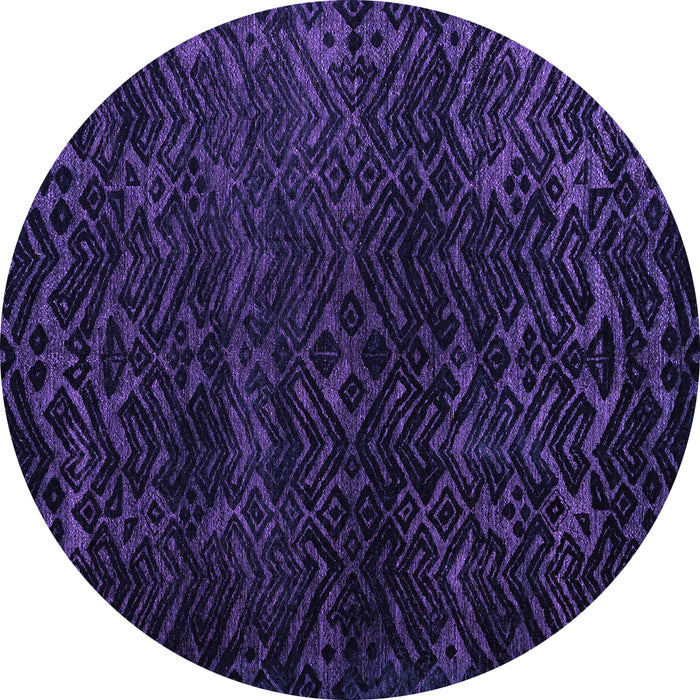 Round Abstract Purple Modern Rug, abs4648pur