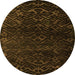 Round Abstract Orange Modern Rug, abs4648org