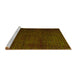 Sideview of Machine Washable Abstract Yellow Modern Rug, wshabs4649yw