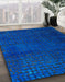 Machine Washable Abstract Blueberry Blue Rug in a Family Room, wshabs4649