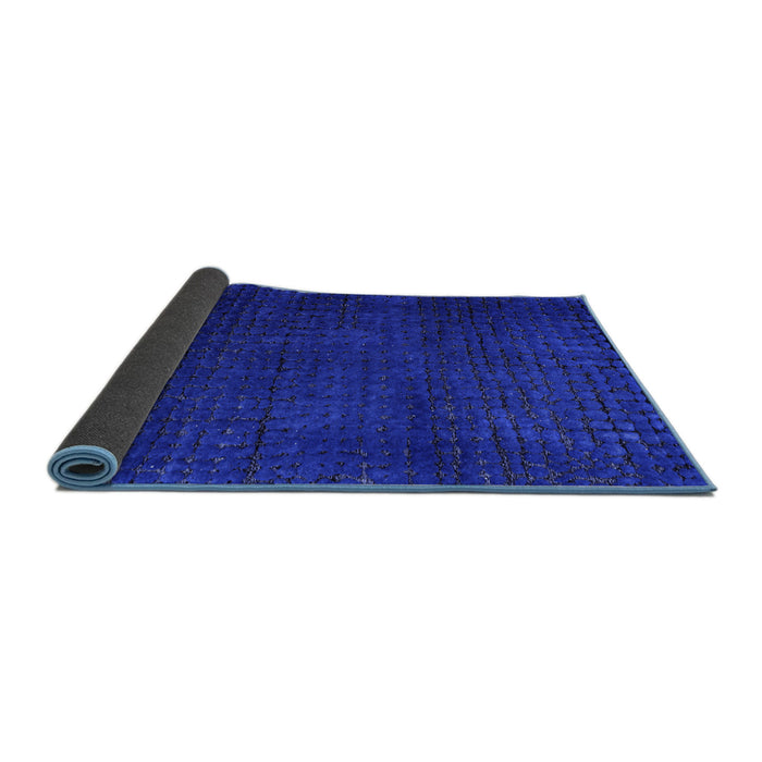 Sideview of Abstract Blue Modern Rug, abs4649blu