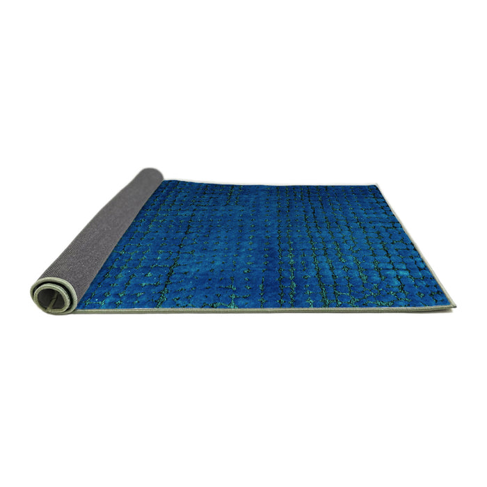 Sideview of Abstract Turquoise Modern Rug, abs4649turq