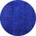 Round Machine Washable Abstract Blue Modern Rug, wshabs4649blu