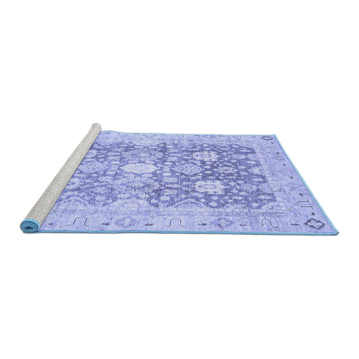 Sideview of Machine Washable Abstract Blue Modern Rug, wshabs464blu