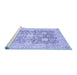 Sideview of Machine Washable Abstract Blue Modern Rug, wshabs464blu