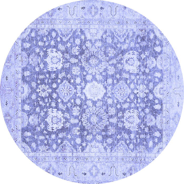 Round Machine Washable Abstract Blue Modern Rug, wshabs464blu