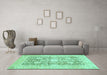 Machine Washable Abstract Turquoise Modern Area Rugs in a Living Room,, wshabs464turq