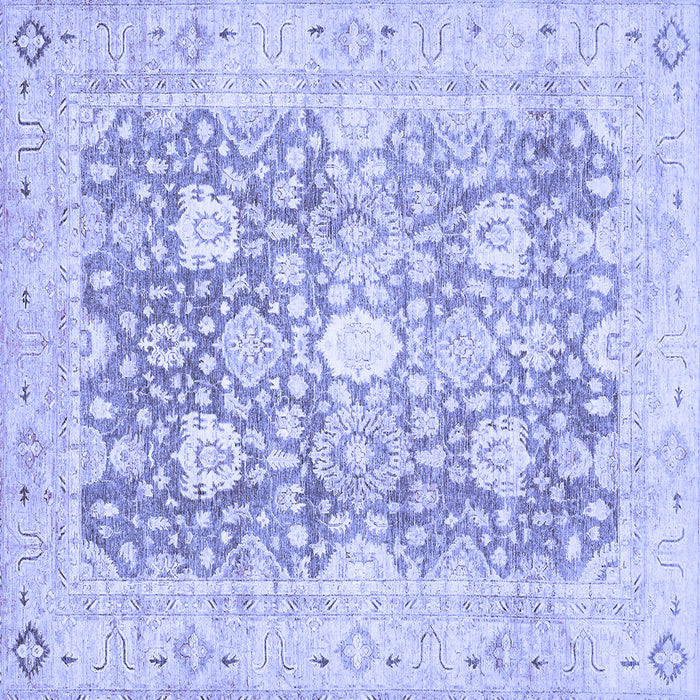Square Abstract Blue Modern Rug, abs464blu